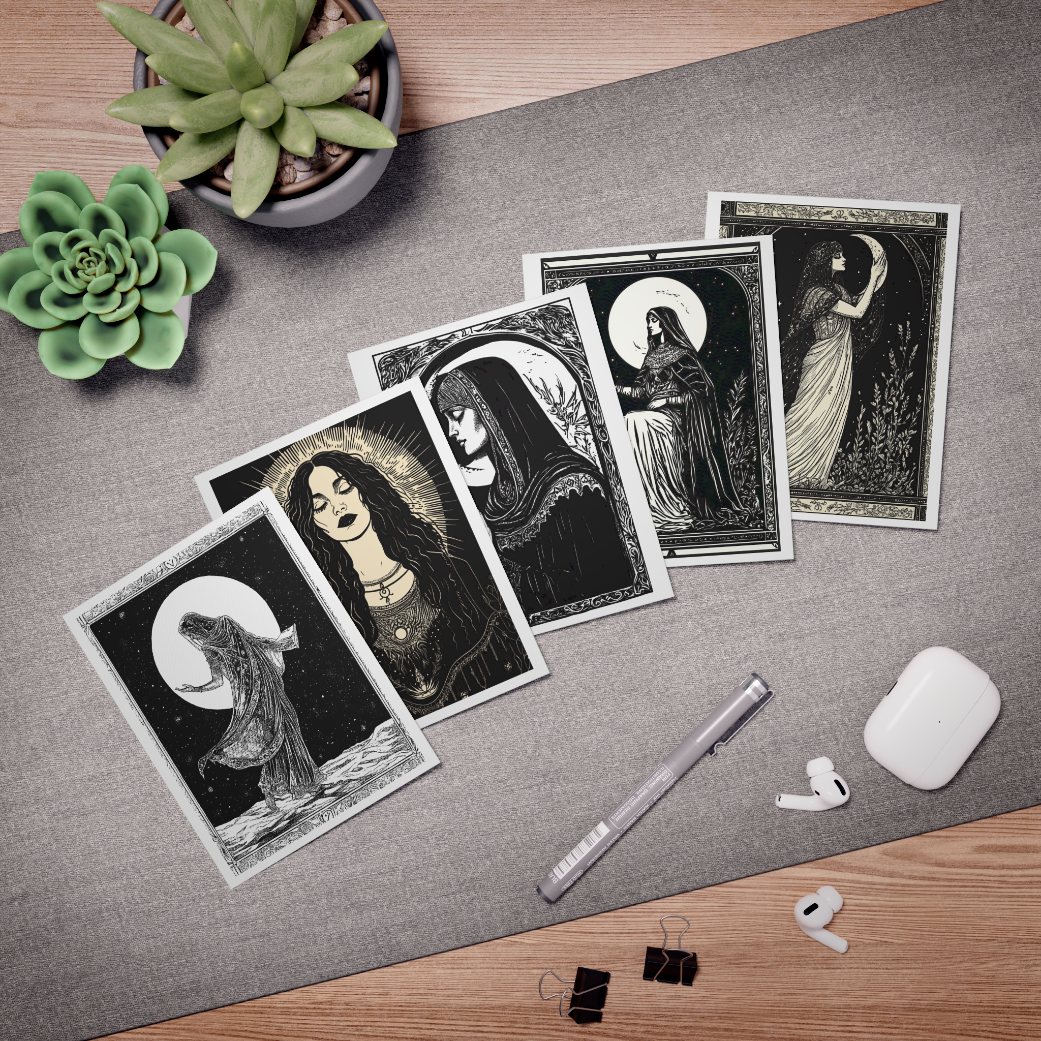 Moon Maiden Moon Goddess Greeting Cards (5-Pack) - Image 4
