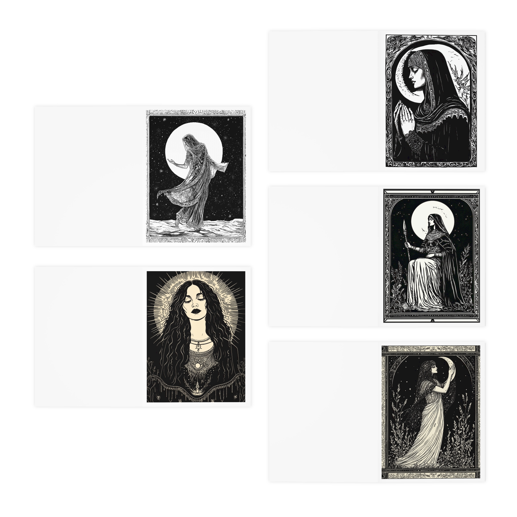 Moon Maiden Moon Goddess Greeting Cards (5-Pack) - Image 2