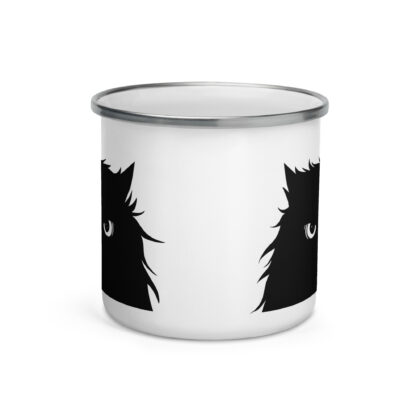 Black Cat Enamel Camper Mug