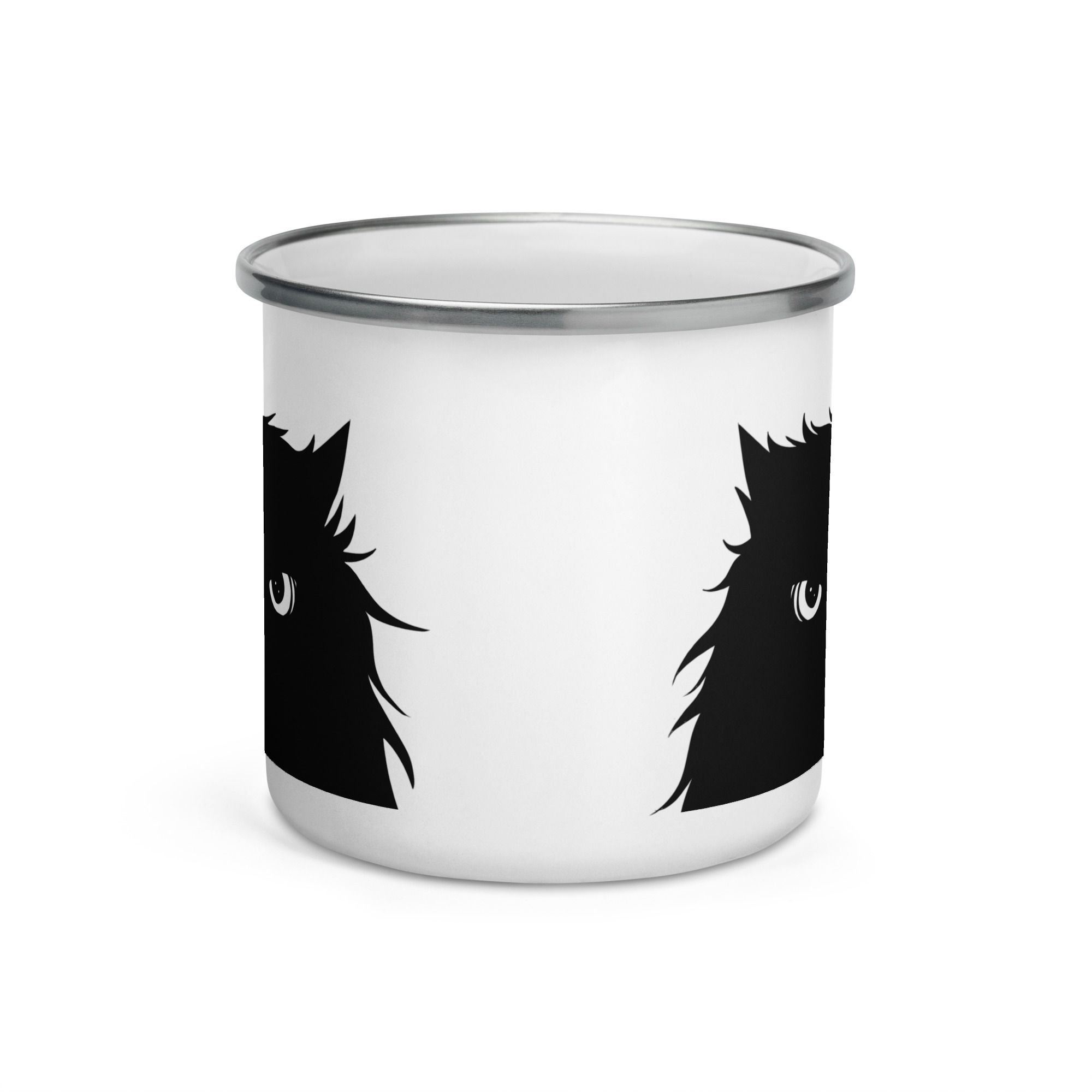 Black Cat Enamel Camper Mug